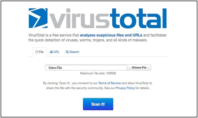 virustotal uploader hash search failed